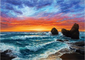 Obraz na szkle - Zachód słońca (70x50 cm)