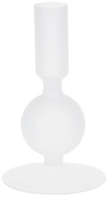 Szklany świecznik na nóżce, 14 cm