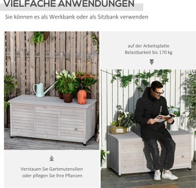 Outsunny szafa ogrodowa, drewno jodłowe, 127 cm x 56 cm x 60 cm