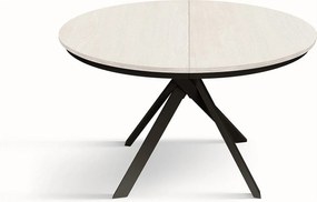 Stół okrągły biały jesion, nogi metalowe antracyt 120-170cm - PANTELLERIA