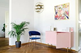 Krzesło ciemnoniebieskie w stylu glamour R5-A89