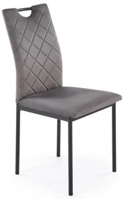 Krzesło tapicerowane K577 VELVET szare/czarne HALMAR