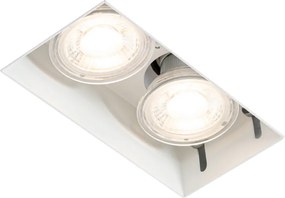 Zestaw 6 białych opraw wpuszczanych GU10 50 mm 2-punktowych bezramkowych - Oneon