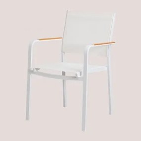 Zestaw 4 Aluminiowych Krzesel Ogrodowych Archer Do Sztaplowania Gardenia Biel - Sklum