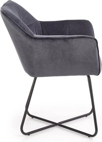 Tapicerowane krzesło z podłokietnikami na płozach K377