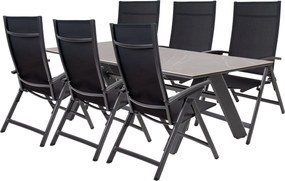 Doppler NOVA AVANTAGE antracyt, fotele regulowane zestaw mebli ogrodowych 6+1