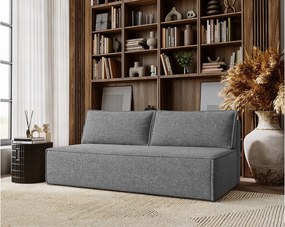 Sofa z funkcją spania i pojemnikiem DUO, tkanina Verita, Stalowy