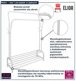 Wieszak biały z półkami N2-D85