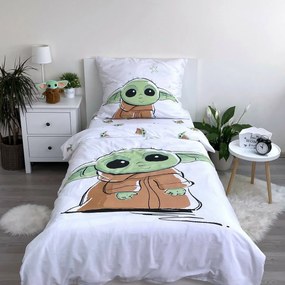 Jerry Fabrics Pościel bawełniana Star Wars BabyYoda, 140 x 200 cm, 70 x 90 cm