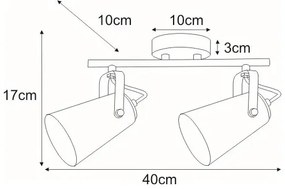 Biała loftowa lampa sufitowa z reflektorami - S986-Vanis