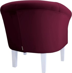 Fotel Milo tkanina Welur wygodny fotel tapicerowany do salonu i sypialni : Kolor nogi - Biała, Kolor tkaniny - VELVET - MG02, Wysokość nogi - 20 cm