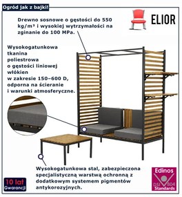 Brązowa ławka z oparciem H8-P28
