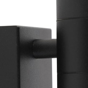 Lampa ścienna zewnętrzna czarna 2-światłowa z czujnikiem ruchu IP44 - Duo