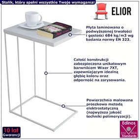 Biały stolik pomocniczy - Texti 3X