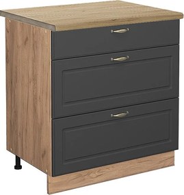 Szafka dolna do kuchni antracytowo-złoty 80x60x82 fame-line