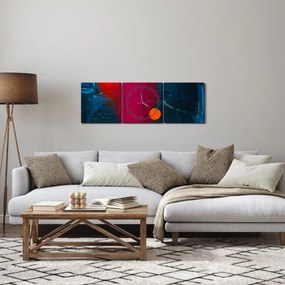 Obraz kolory (z zegarem) (90x30 cm)