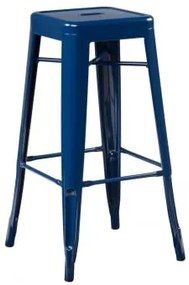 Zestaw 4 Sztaplowanych Wysokich Stołków Stalowych Lix Dark Blue & ↑75 Cm - Sklum