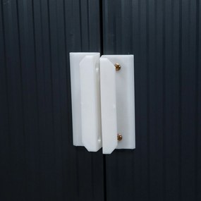 Outsunny szopa na narzędzia z fundamentem metalowa domek ogrodowy grafitowy 213x130x185 cm zabezpieczenie przed warunkami atmosferycznymi | Aosom PL