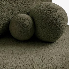 Sofa z Funkcją Spania ARVETO Oliwkowa Boucle Nowoczesna
