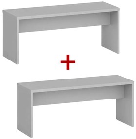 Ławka szatniowa 1+1 GRATIS, 1000 mm, szara