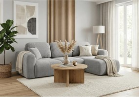 Stylowy narożnik rozkładany prawostronny BINGO L 245x148x87 cm w tkaninie Pop 3 szarej