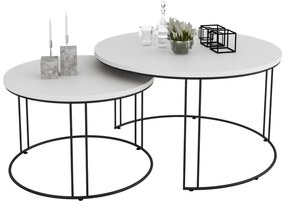 Komplet dwóch stolików kawowych loft czarny + biały B9-A32