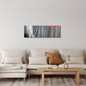 Obraz - Jesień (z zegarem) (90x30 cm)