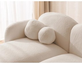 Jasnobrązowy narożnik z materiału bouclé (lewostronny/z szezlongiem) Orbit – Ropez