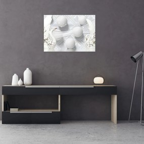Obraz - Złoty łabędź na wodzie (70x50 cm)