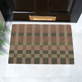 Wycieraczka z włókna kokosowego 40x60 cm Pink and Blue Check – Artsy Doormats