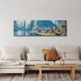 Obraz - Norweskie miasteczko (170x50 cm)
