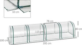Outsunny Szklarnia z folii z drzwiami, grządka wczesna, stal PVC