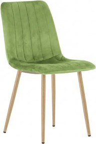 Jasnozielone aksamitowe krzesło LAVA
