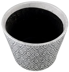 Okrągła ceramiczna doniczka BEIRE, biało-czarna Wielkość: L
