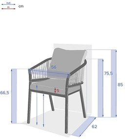 Komplet aluminiowy COLUMBIA 1+8 (antracyt)