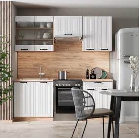 Zabudowa kuchenna biały domek wiejski 200x60x81.6 fame-line