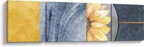 Obraz - Kształty i kwiat (170x50 cm)