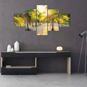 Obraz - Kobieta w palmach (125x70 cm)