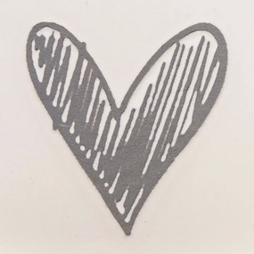 Zestaw 6 ceramicznych kubków Serduszko II, 90 ml,szary