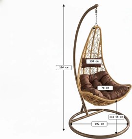 Żółty wiszący fotel AMAZONIA ze stojakiem