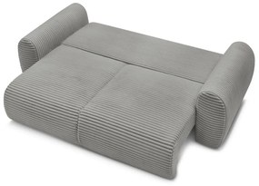 Ciemnoszara sztruksowa rozkładana sofa 257 cm Lucien – Bobochic Paris