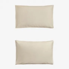 Komplet 2 Poszewek Na Poduszki Z Lnu Sorana O Gramaturze 160 G/m² Kremowa Semoline & 50 X 75 Cm - Sklum