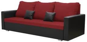 Kanapa sofa 3 os z funkcją spania EKO Czerwony/Czarny