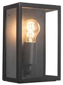 Industrialna lampa ścienna zewnętrzna czarna ze szkłem 25,5 cm IP44 - Rotterdam
