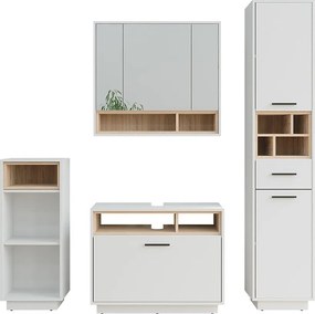 Zestaw mebli łazienkowych biały/sonoma 80x35x64 beatrice