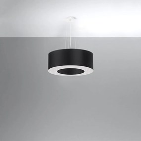 Czarna lampa wisząca z tekstylnym kloszem ø 50 cm Galata – Nice Lamps