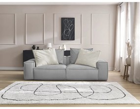 Jasnoszara sofa z imitacji skóry 260 cm Boheme – Bobochic Paris