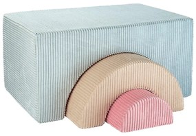 Miętowy sztruksowy piankowy plac zabaw 3 szt. wysokość 37 cm 75x49 cm Rainbow Montessori – Wigiwama