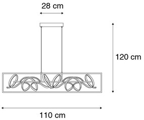 Lampa wisząca czarna ze złotem, w tym LED i ściemniacz - KrisscrossDesignerski Oswietlenie wewnetrzne