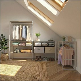 Zestaw 4 modułowych wieszaków na ubrania strychowe 400x85cm KADRA